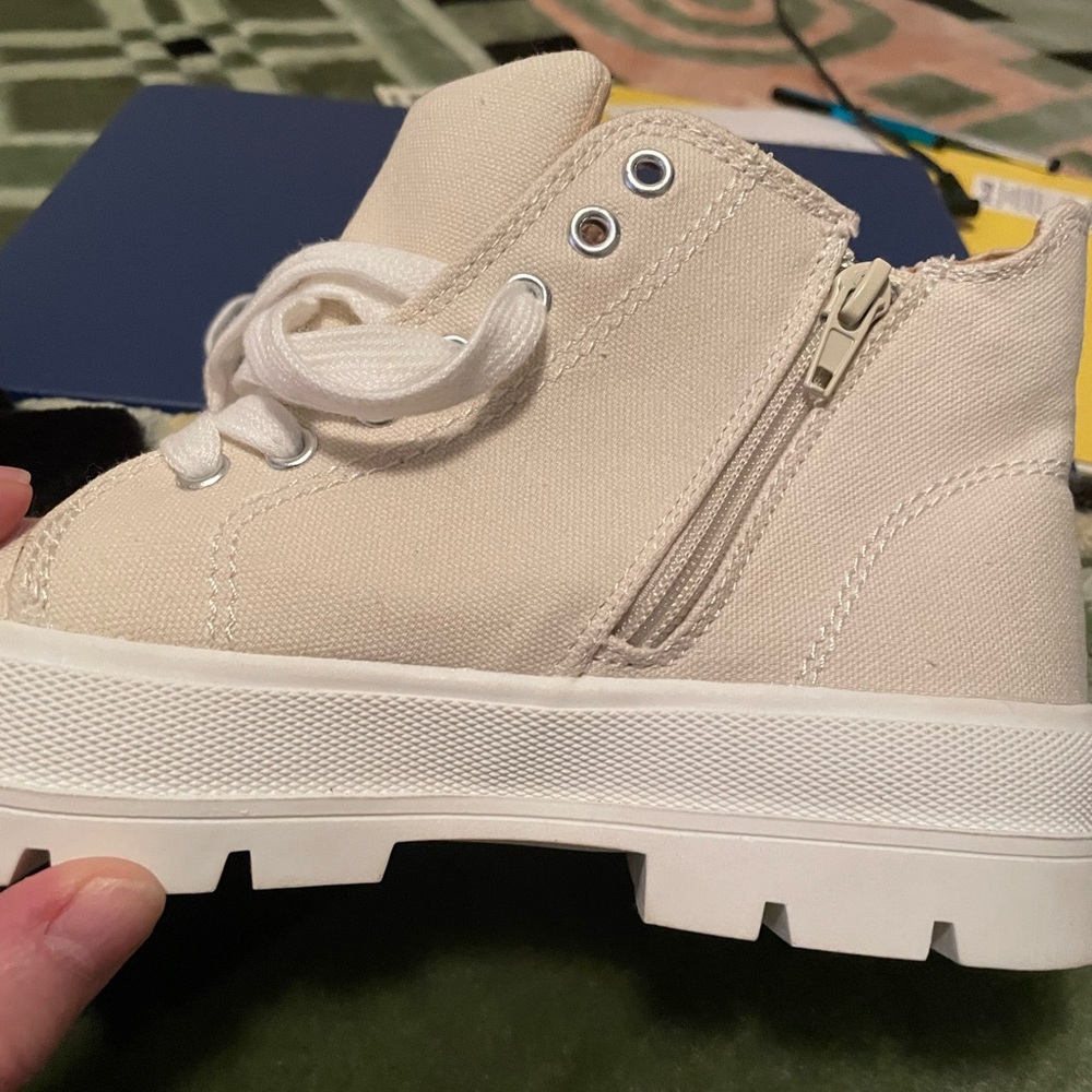 Blue and Green Sneakers with Chunky Sole and Zipper